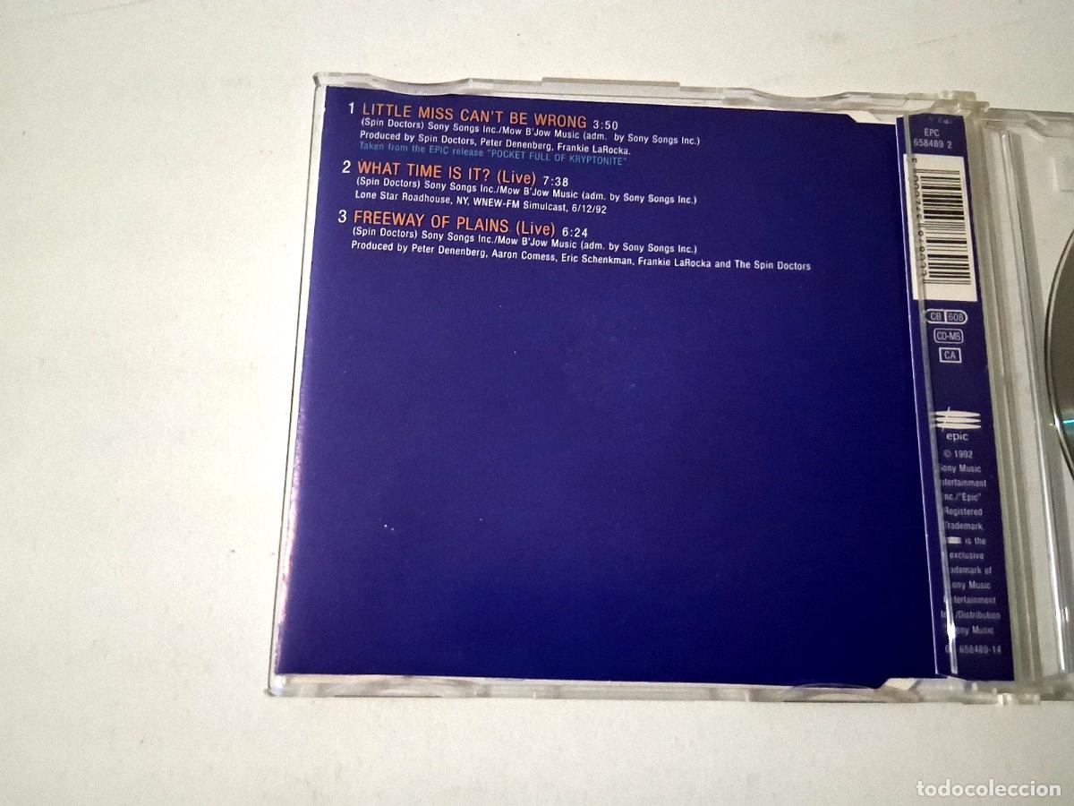 CDs de m&uacute;sica: SPIN DOCTORS &rdquo;LITTLE MISS CANT BE WRONG&rdquo; CD SINGLE 3 TRACKS - Foto 2