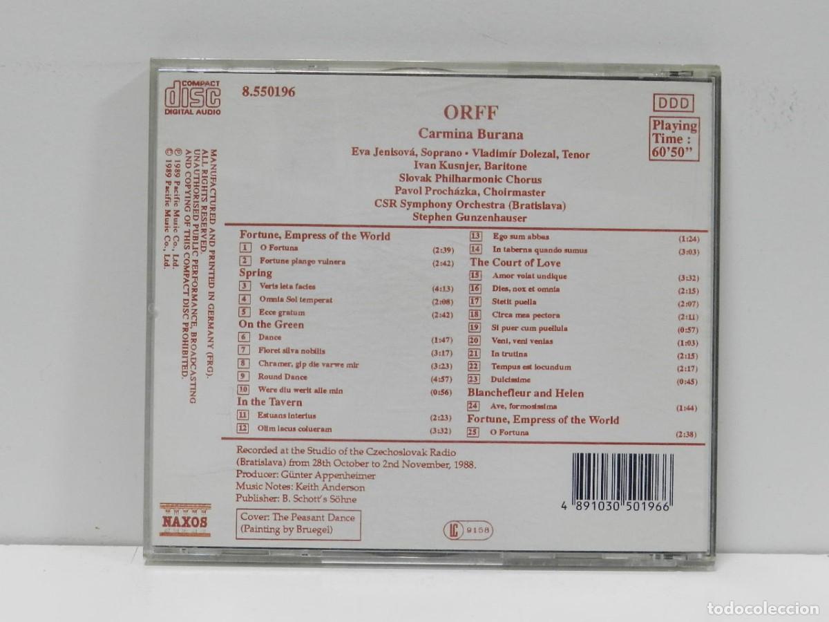 CDs de m&uacute;sica: DISCO CD. Orff &ndash; Carmina Burana. COMPACT DISC. - Foto 2