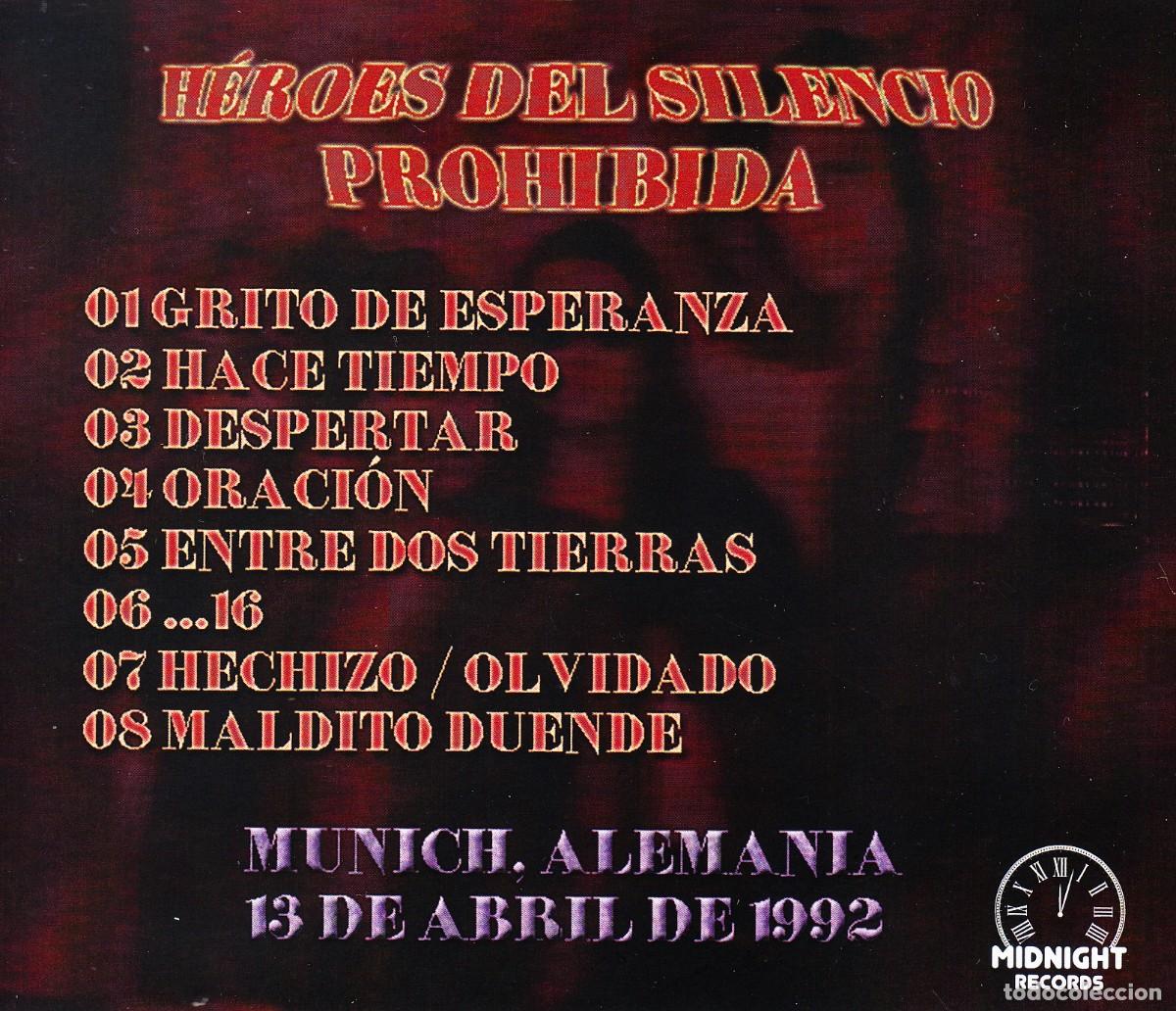 CDs de m&uacute;sica: HEROES DEL SILENCIO. PROHIBIDA. CD. - Foto 2