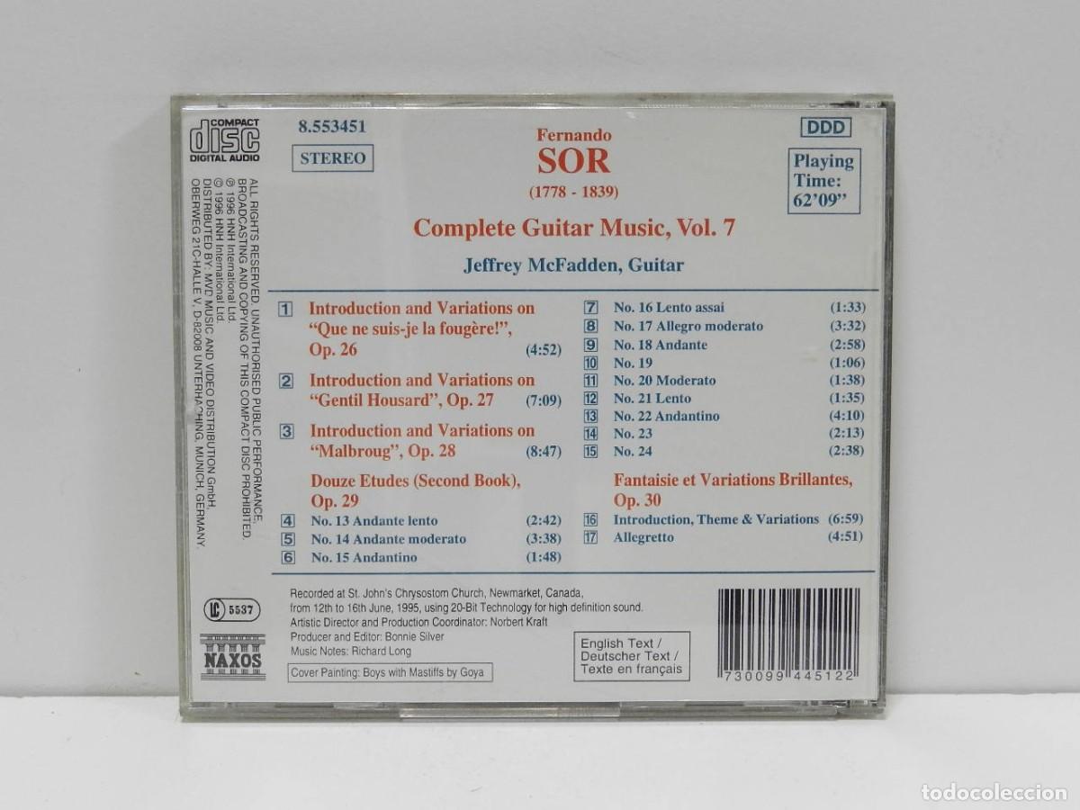 CDs de m&uacute;sica: DISCO CD. Sor, Jeffrey McFadden &ndash; Introduction And Variations, Op. 26-28... COMPACT DISC. - Foto 2