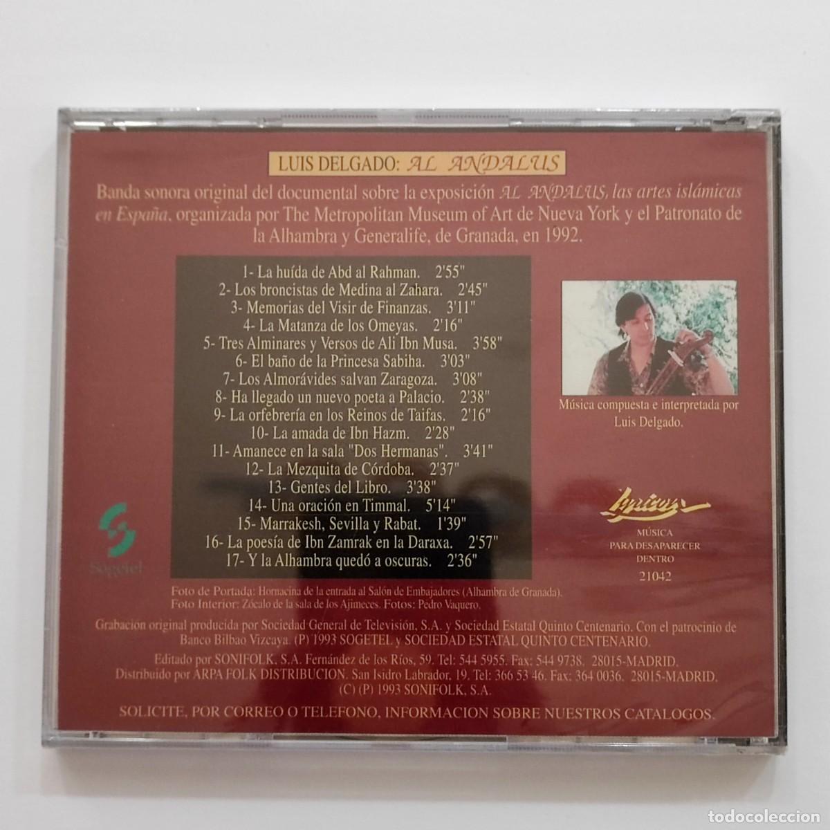 CDs de m&uacute;sica: CD AL ANDALUS de LUIS DELGADO. Precintado. - Foto 2
