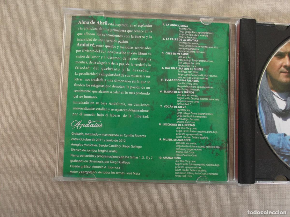 CDs de m&uacute;sica: ANDAIV&Eacute; - ALMA DE ABRIL - CD 2011 - Foto 2