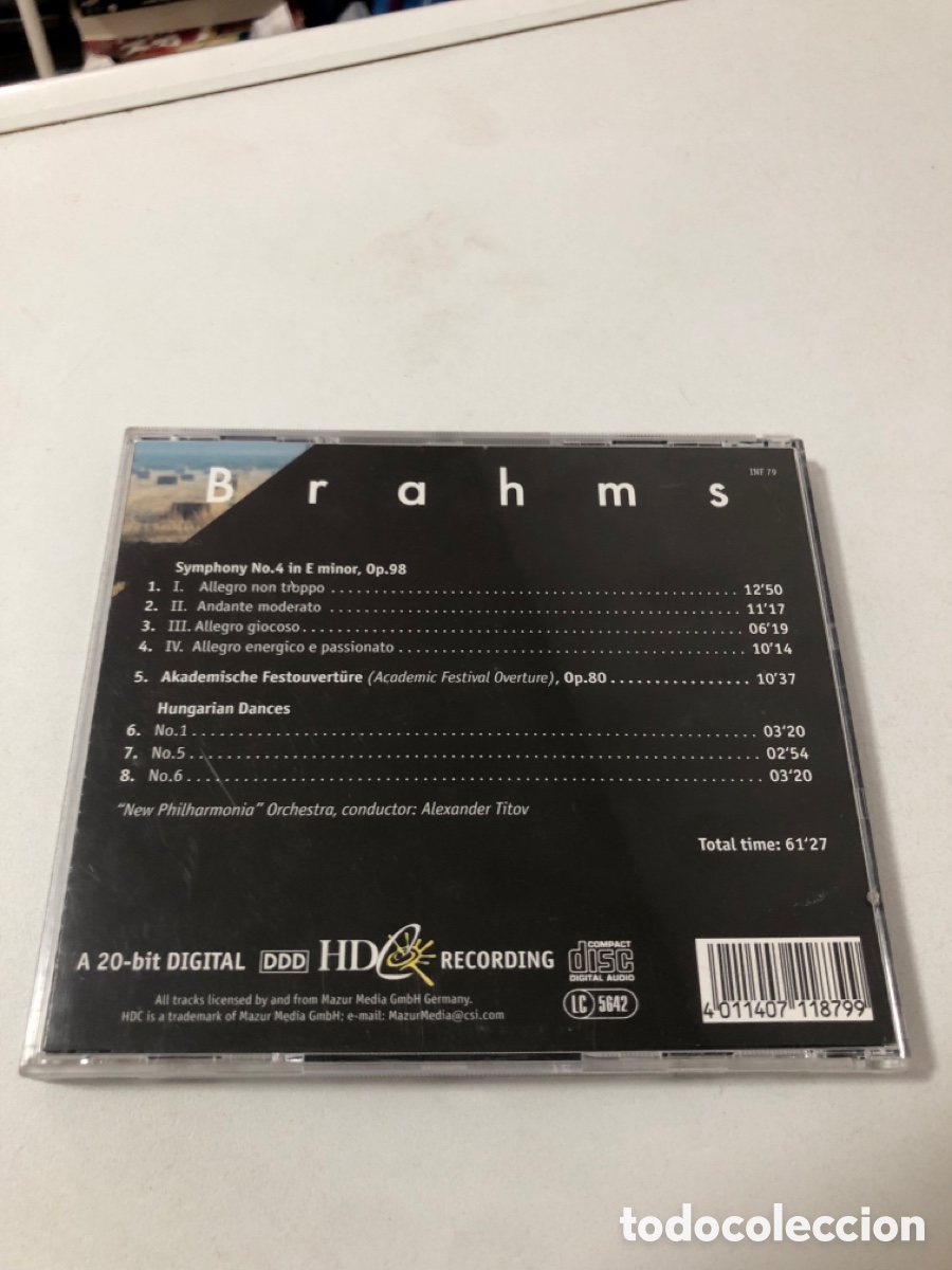 CDs de m&uacute;sica: Brahms Symphony No 4 In E Minor Op 98 Cd - Foto 3