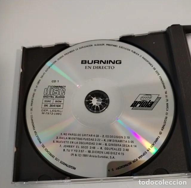 CDs de m&uacute;sica: BURNING, En Directo (1991); doble CD - Foto 4