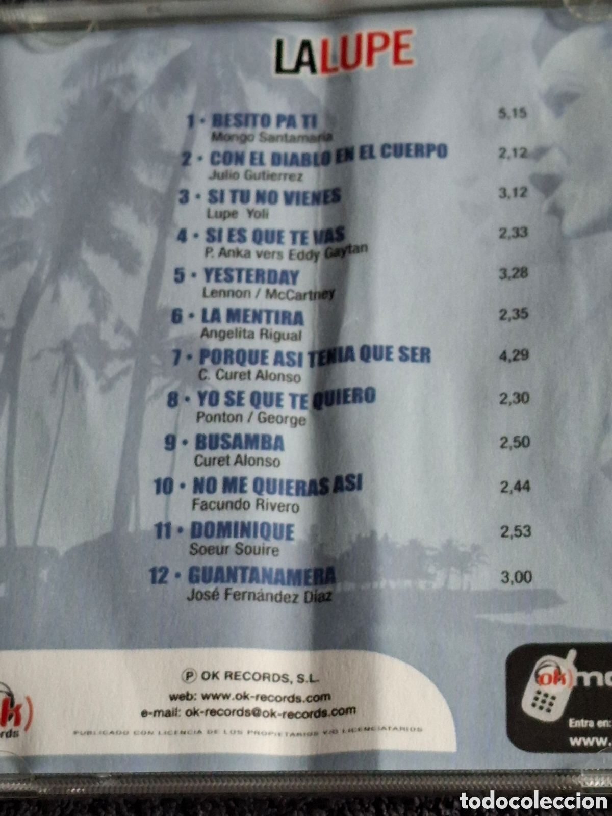 CDs de m&uacute;sica: CD47. La Lupe - La Lupe, Ok Records 2005. - Foto 3