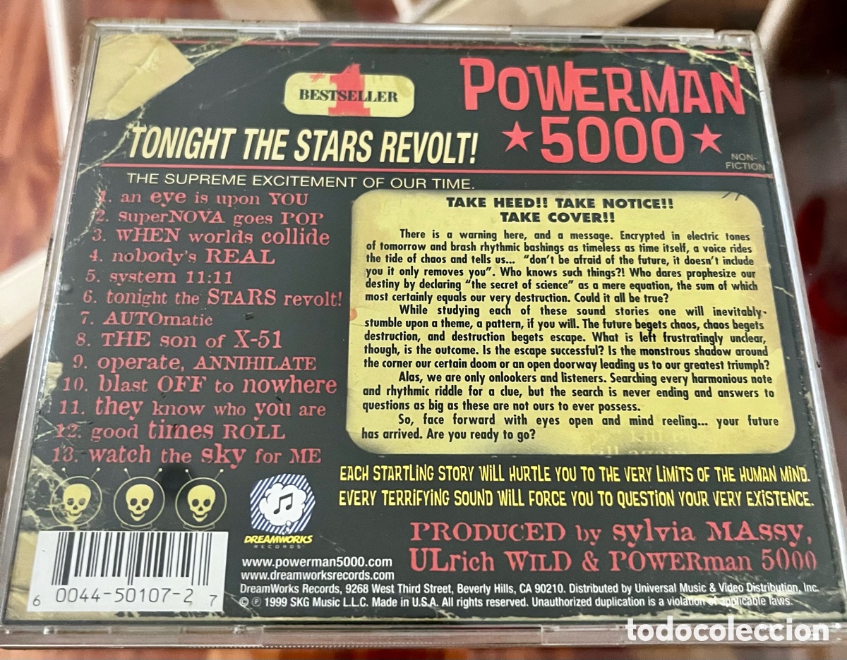 CDs de m&uacute;sica: POWERMAN 5000 - Tonight stars revolt - Foto 3