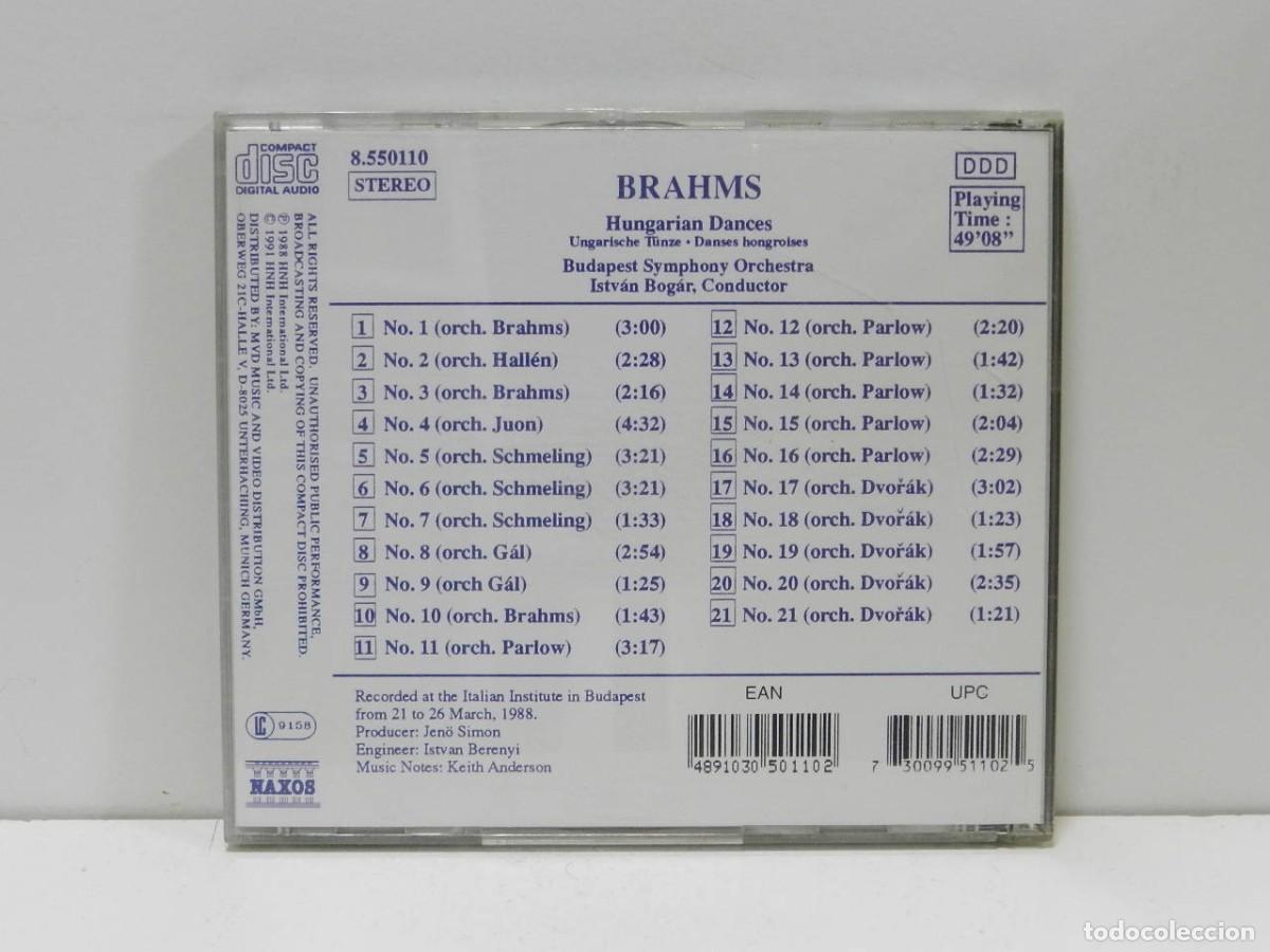 CDs de m&uacute;sica: DISCO CD. Brahms &ndash; Hungarian Dances Nos. 1 - 21. COMPACT DISC. - Foto 2