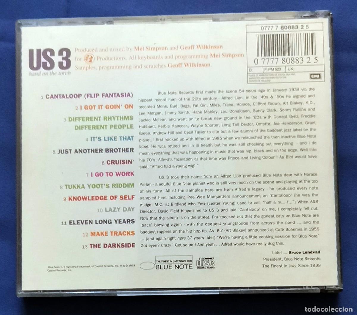 CDs de m&uacute;sica: Us 3 &lrm;&ndash; Hand On The Torch cd 1993 Blue Note &lrm; - Foto 2