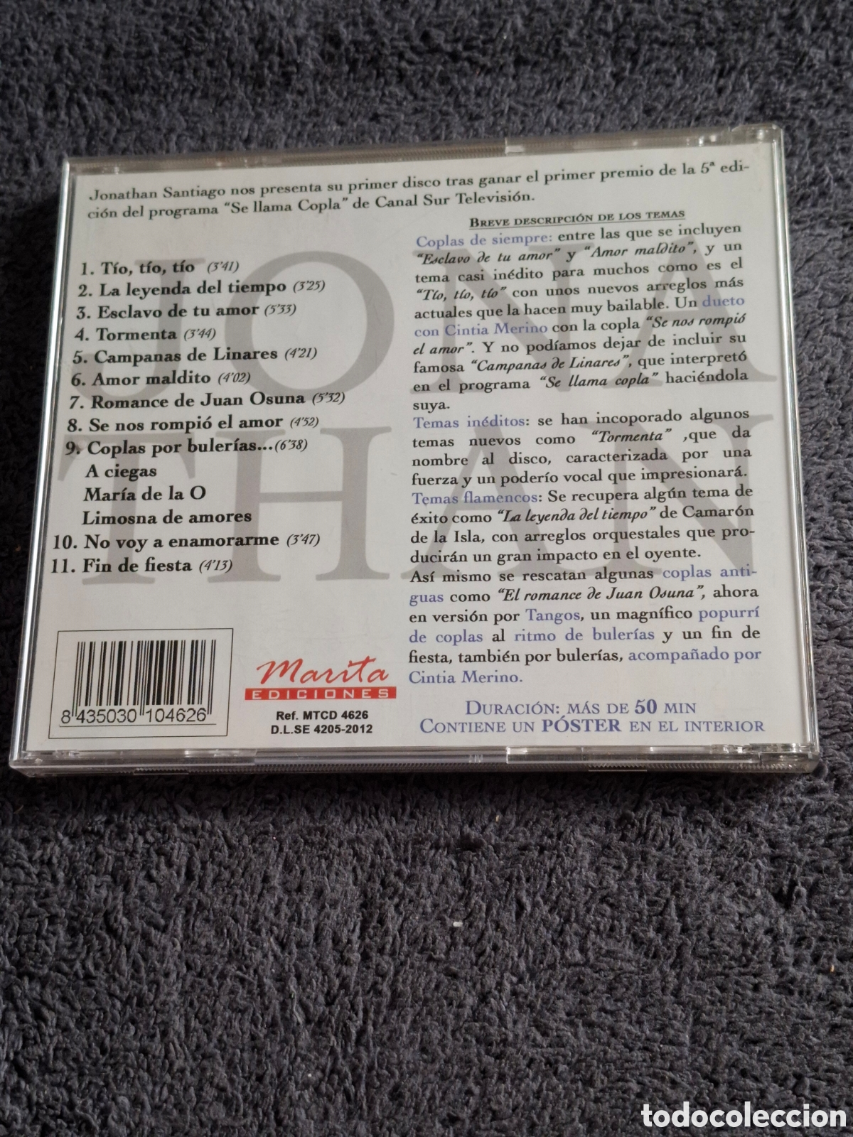 CDs de m&uacute;sica: CD48. Jonathan Santiago - Tormenta, Marita Ediciones 2012. - Foto 5
