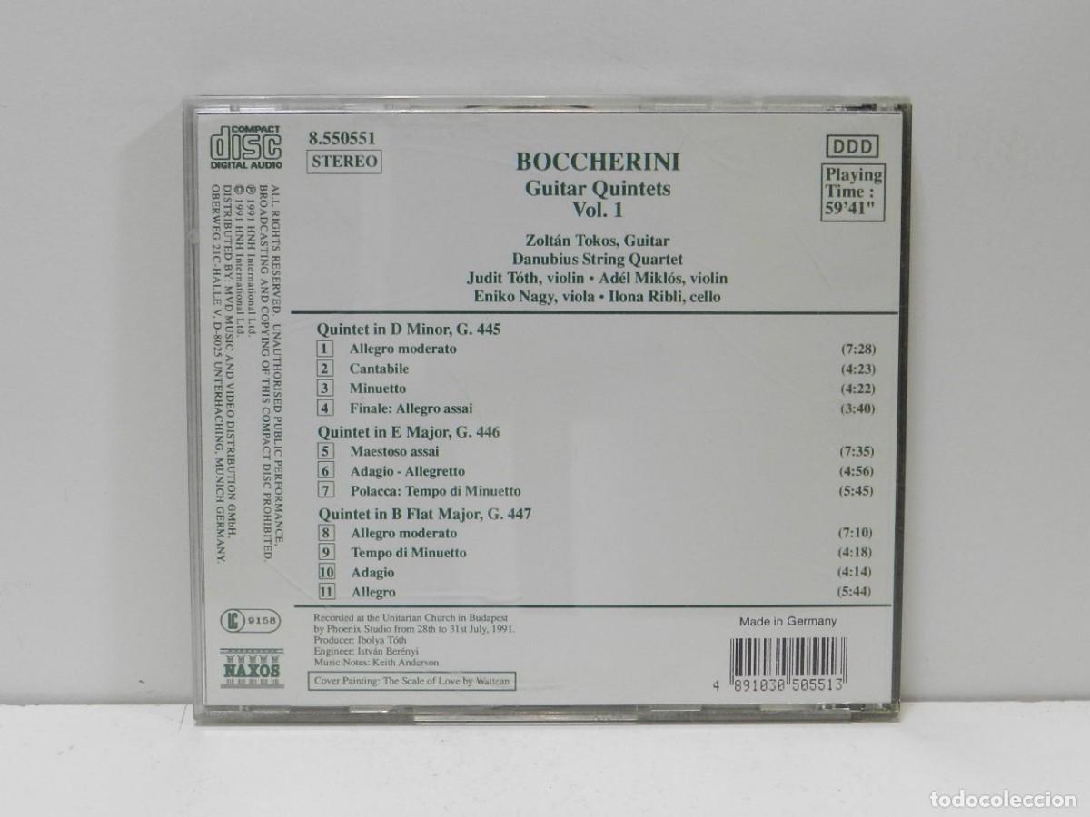 CDs de m&uacute;sica: DISCO CD. Boccherini &ndash; Guitar Quintets Vol. 1. COMPACT DISC. - Foto 2