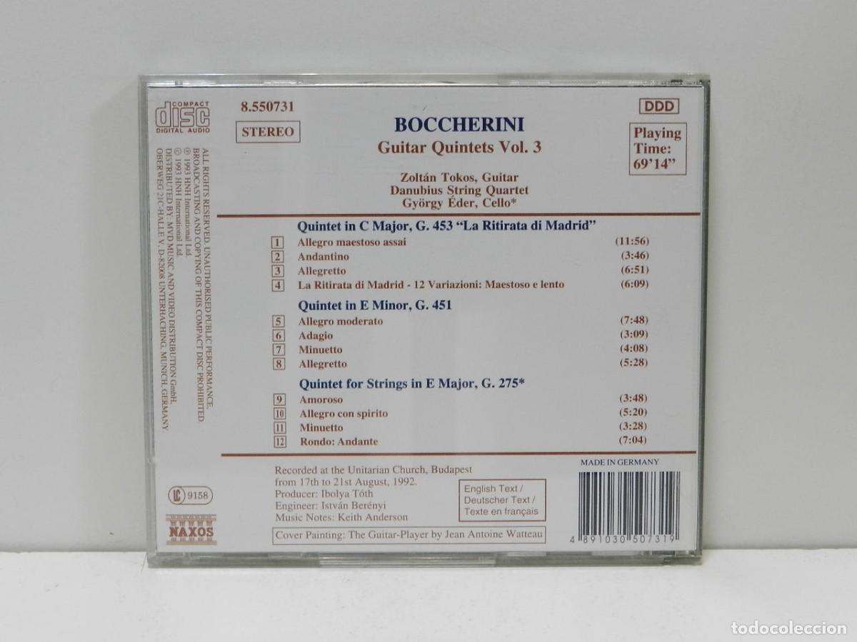 CDs de m&uacute;sica: DISCO CD. Boccherini &ndash; Guitar Quintets Vol. 3. COMPACT DISC. - Foto 2