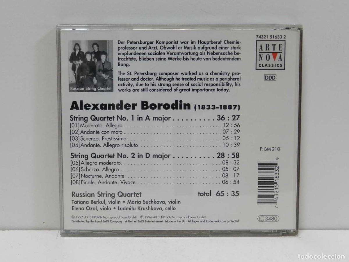 CDs de m&uacute;sica: DISCO CD. Alexander Borodin / Russian String Quartet &ndash; String Quartets Nos. 1 & 2. COMPACT DISC. - Foto 2