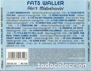CDs de m&uacute;sica: Fats Waller - Aint Misbehavin (CD, Comp) Label:Milan Cat#: CD CH 131 - Foto 2