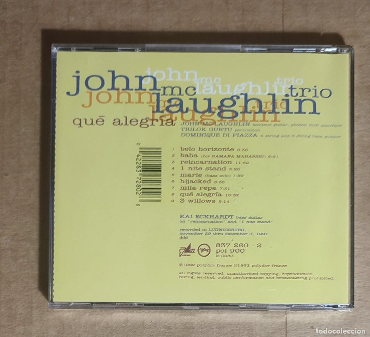CDs de m&uacute;sica: QUE ALEGRIA - 1991 - JOHN McLAUGHLIN - Foto 3