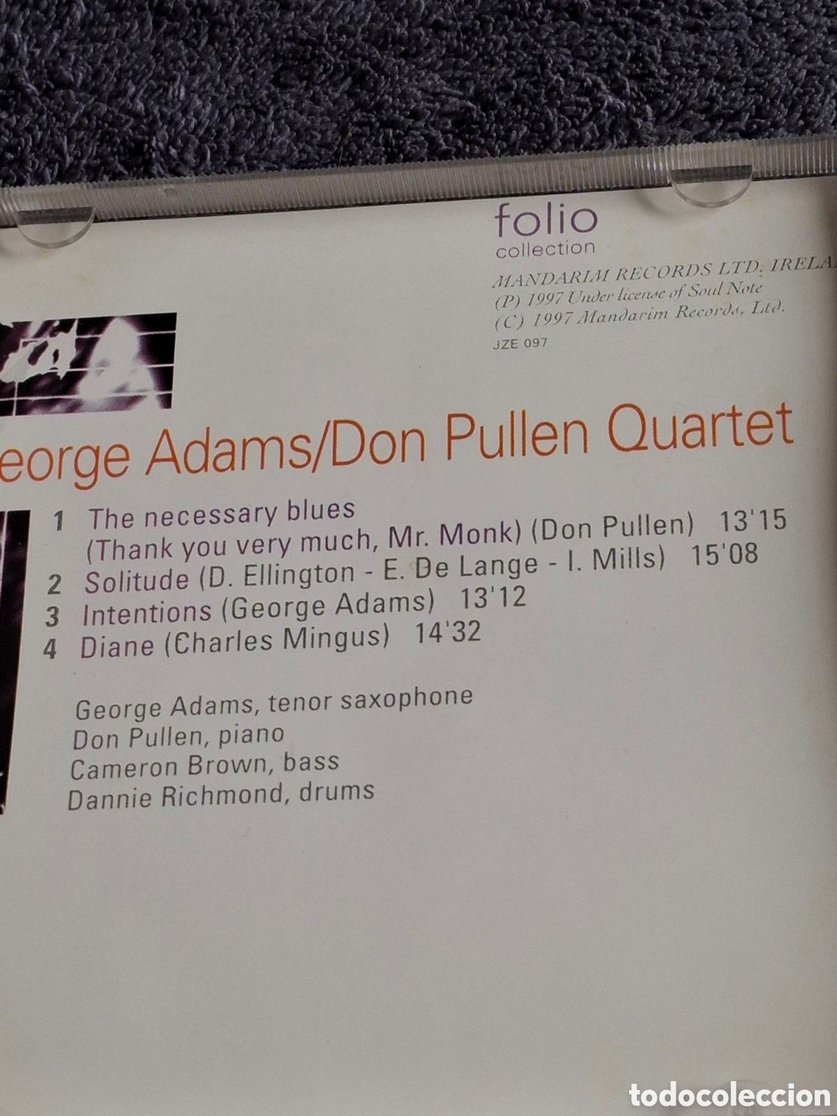 CDs de m&uacute;sica: CD49. The Jazz Master - George Adams/Don Pullen Quartet, Ediciones Folio 1997. - Foto 3