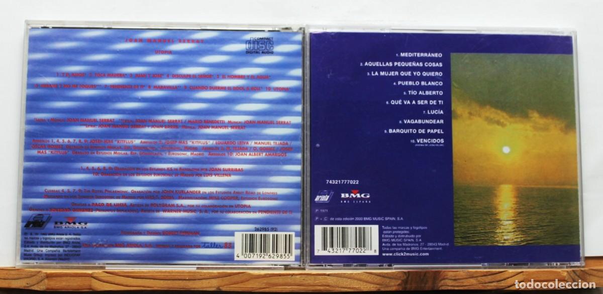 CDs de m&uacute;sica: CD. 2 CD. JOAN MANUEL SERRAT. MEDITERRANEO. UTOPIA. - Foto 4