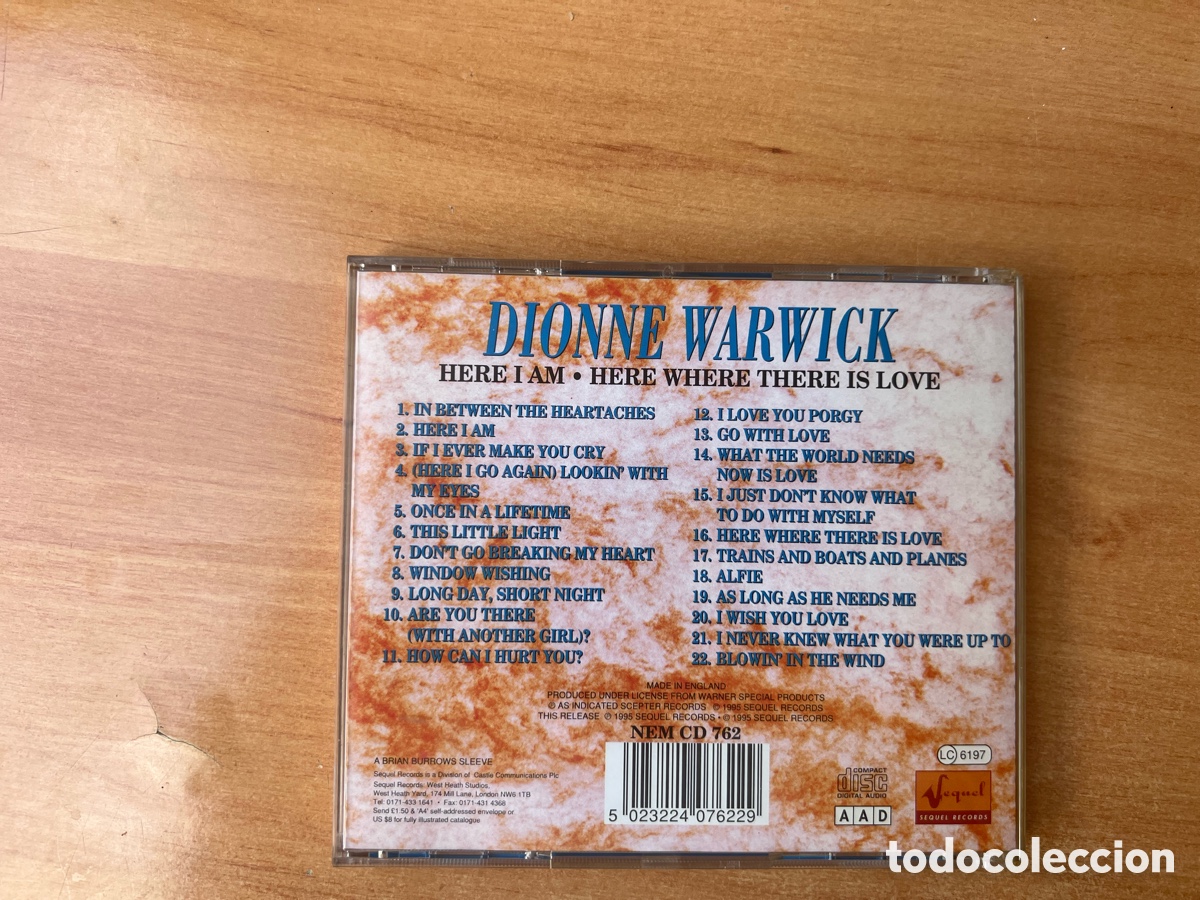 CDs de m&uacute;sica: Dionne Warwick : Here I Am - 2 in 1 - Foto 2