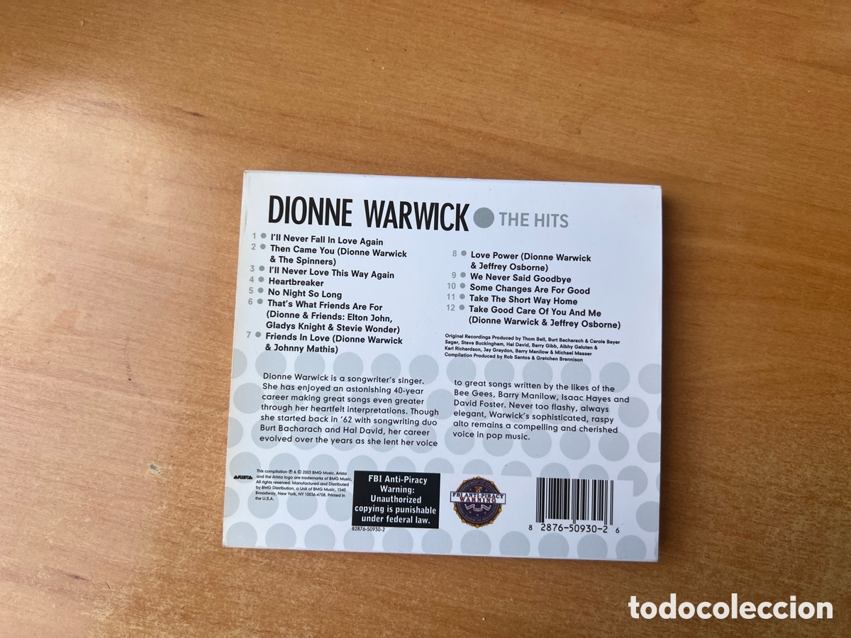 CDs de m&uacute;sica: Dionne Warwick : The Hits - Foto 2