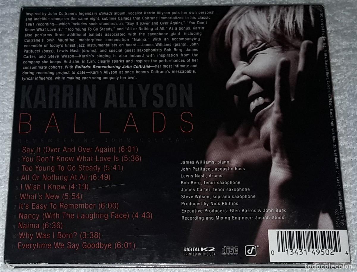 CDs de m&uacute;sica: CD - KARRIN ALLYSON - BALLADS - REMEMBERING JOHN COLTRANE - DIGIPACK - Foto 2