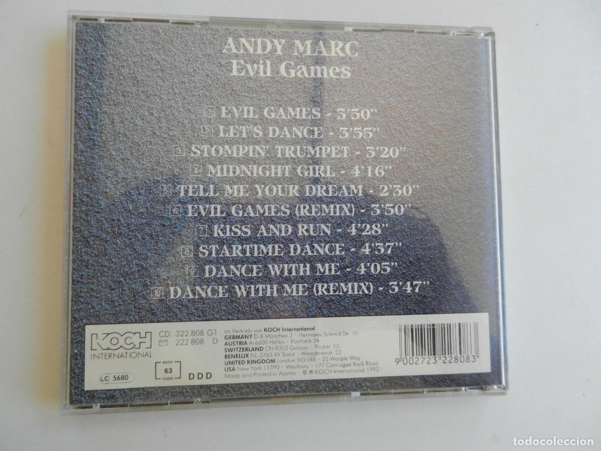 CDs de m&uacute;sica: ANDY MARC - EVIL GAMES - CD 1992 - Foto 3
