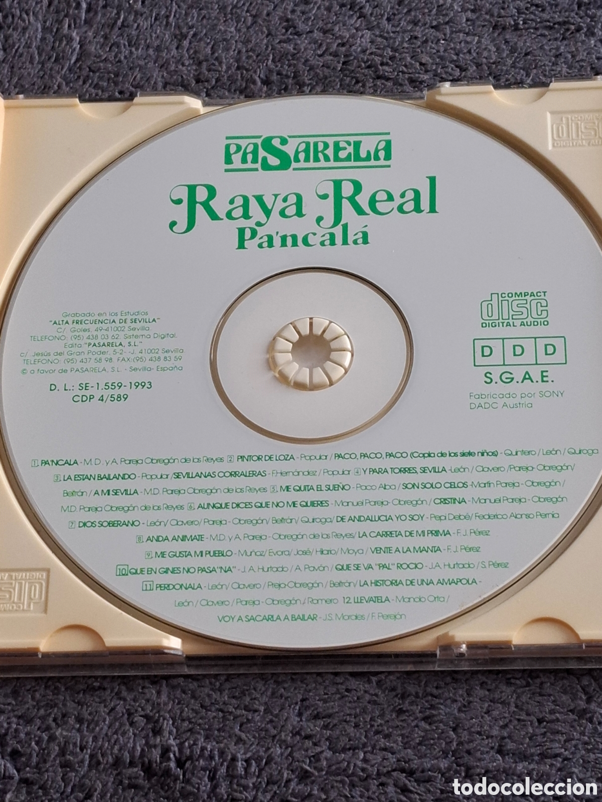 CDs de m&uacute;sica: CD51. Raya Real - Pancal&aacute;, Pasarela 1993. - Foto 3