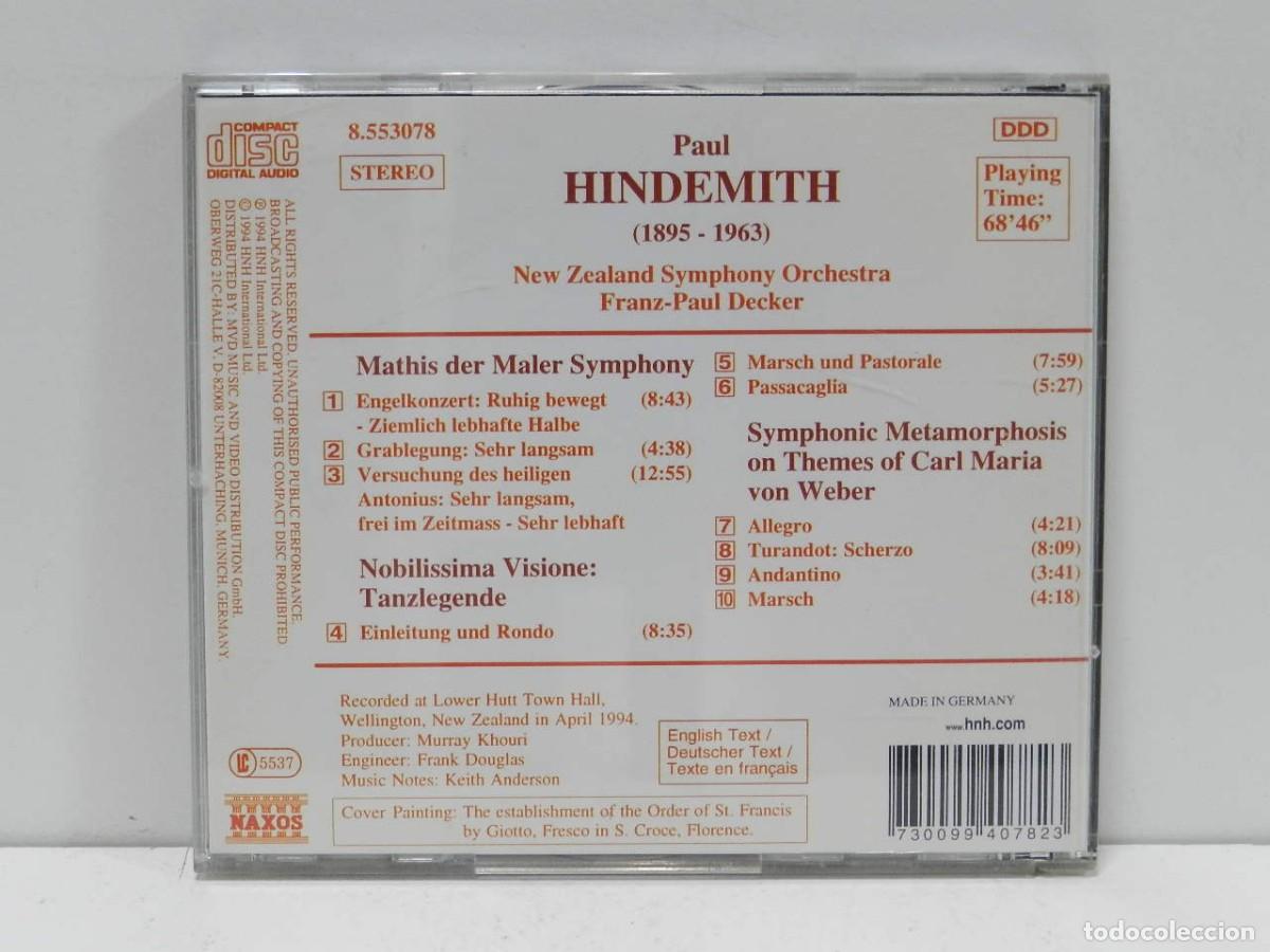 CDs de m&uacute;sica: DISCO CD. Paul Hindemith &ndash; Mathis Der Maler Symphony. COMPACT DISC. - Foto 2