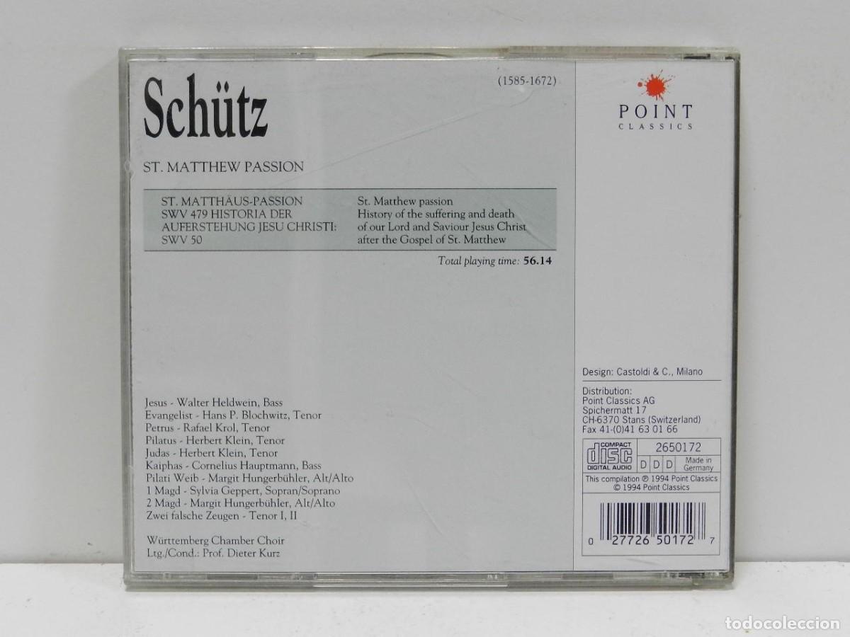 CDs de m&uacute;sica: DISCO CD. Sch&uuml;tz &ndash; St. Matthew Passion. COMPACT DISC. - Foto 2