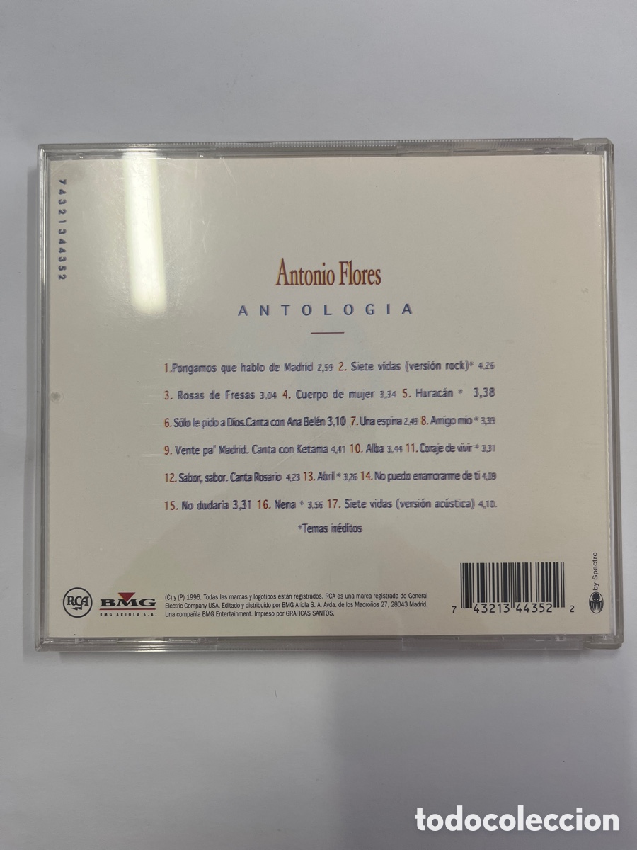 CDs de m&uacute;sica: ANTONIO FLORES - ANTOLOGIA - Foto 2