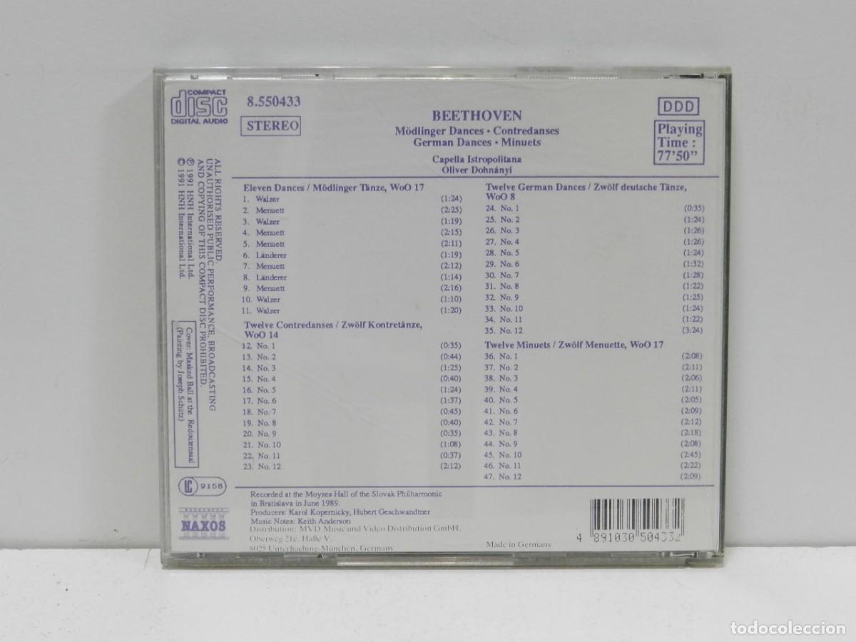 CDs de m&uacute;sica: DISCO CD. Beethoven &ndash; M&ouml;dlinger Dances / Contredanses / German Dances / Minuets. COMPACT DISC. - Foto 2