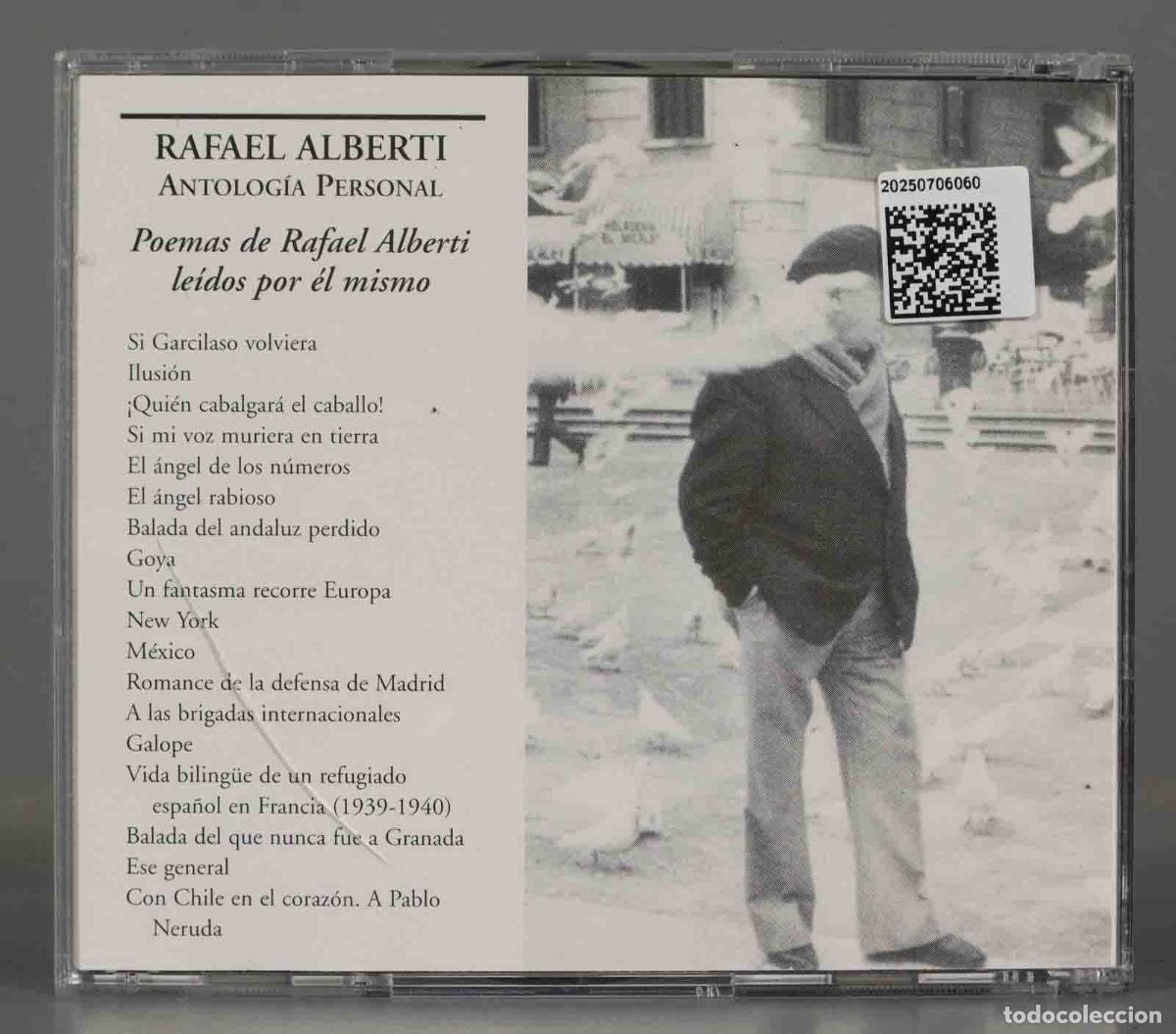 CDs de m&uacute;sica: CD. RAFAEL ALBERTI: ANTOLOGIA PERSONAL. VISOR LIBROS - Foto 2
