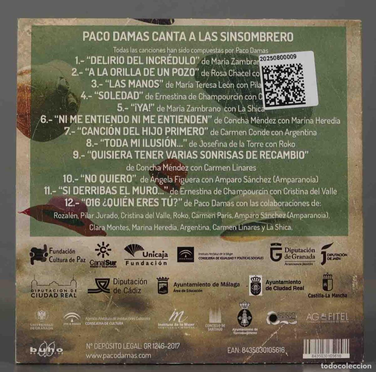 CDs de m&uacute;sica: CD. PACO DAMAS: LAS SIN SOMBRERO - Foto 2