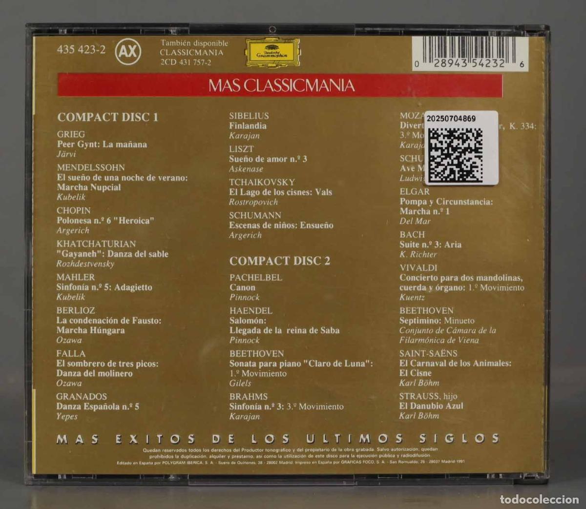 CDs de m&uacute;sica: 2 CD. MAS CLASSIC MANIA - Foto 2