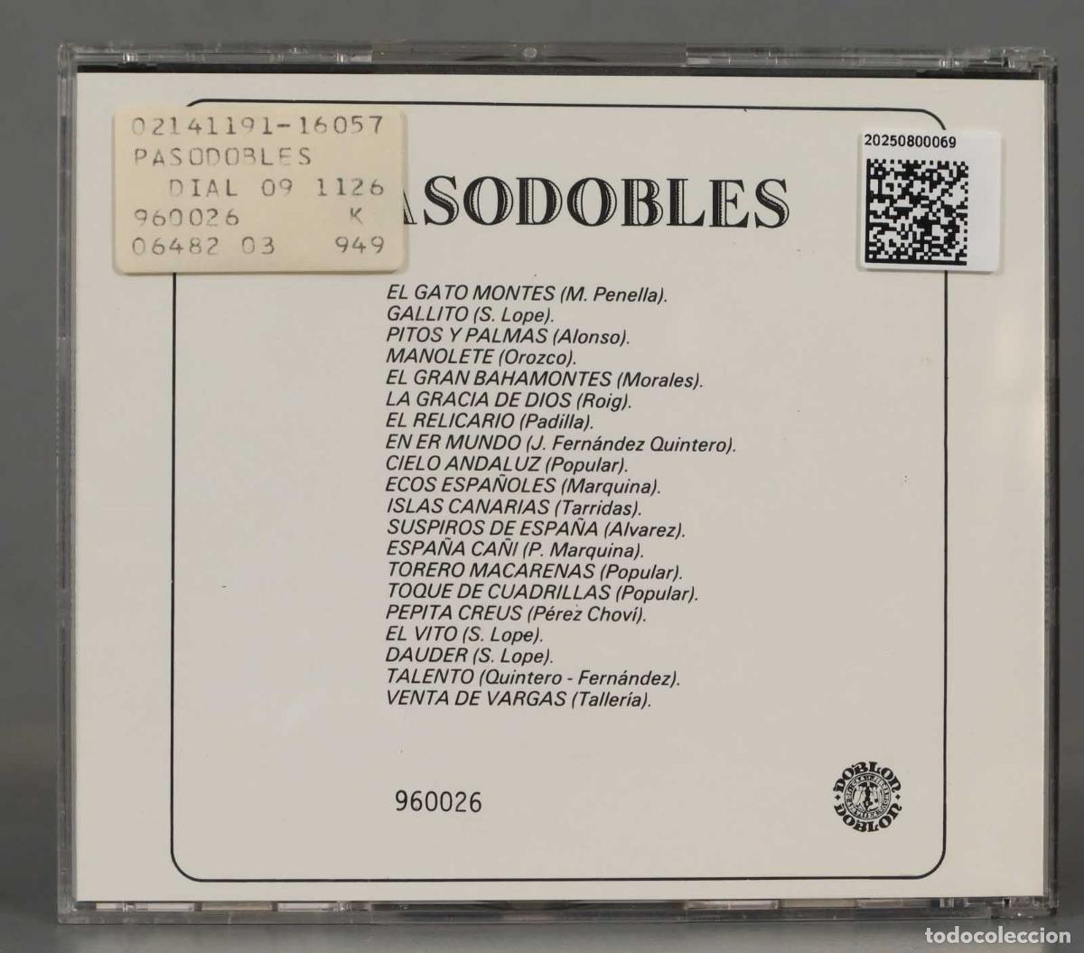 CDs de m&uacute;sica: CD. PASODOBLES. GRAN BANDA TAURINA - Foto 2
