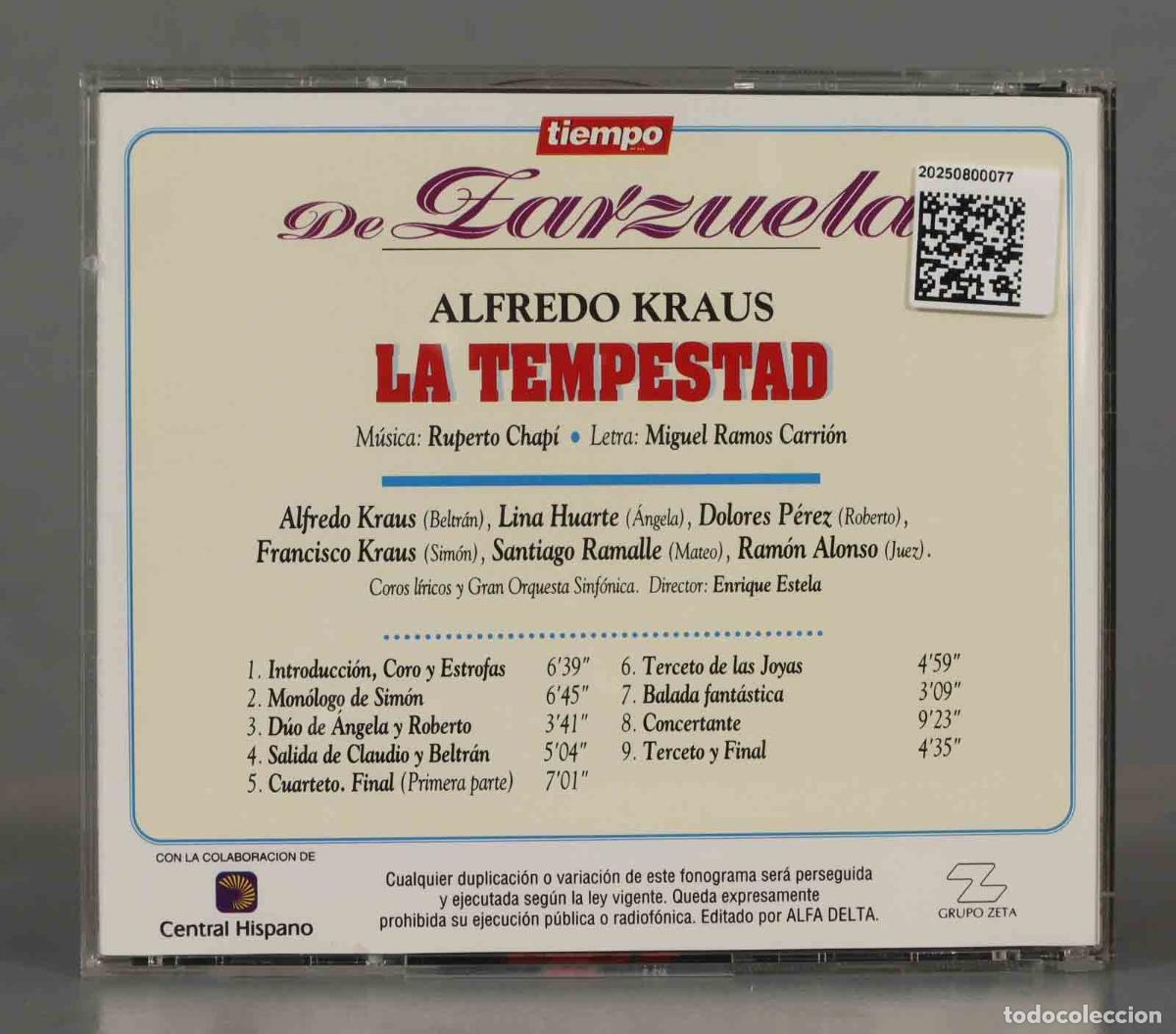 CDs de m&uacute;sica: CD. Alfredo Kraus &ndash; La Tempestad - Foto 2