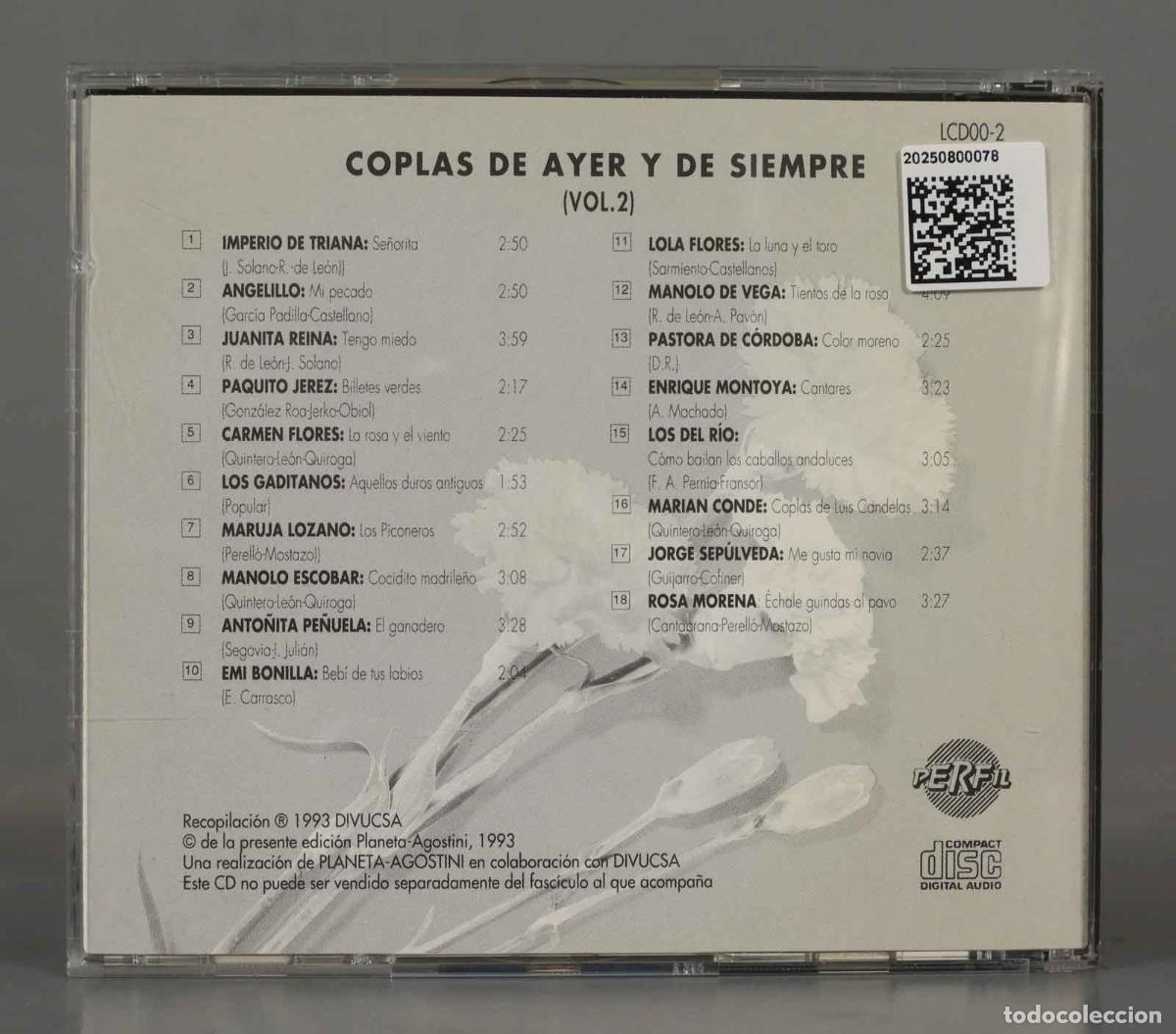 CDs de m&uacute;sica: CD. Various &ndash; Coplas De Ayer Y De Siempre, Vol. 2 - Foto 2