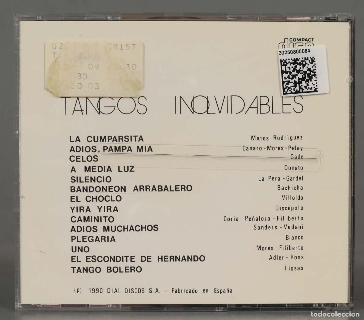CDs de m&uacute;sica: CD. TANGOS INOLVIDABLES - Foto 2