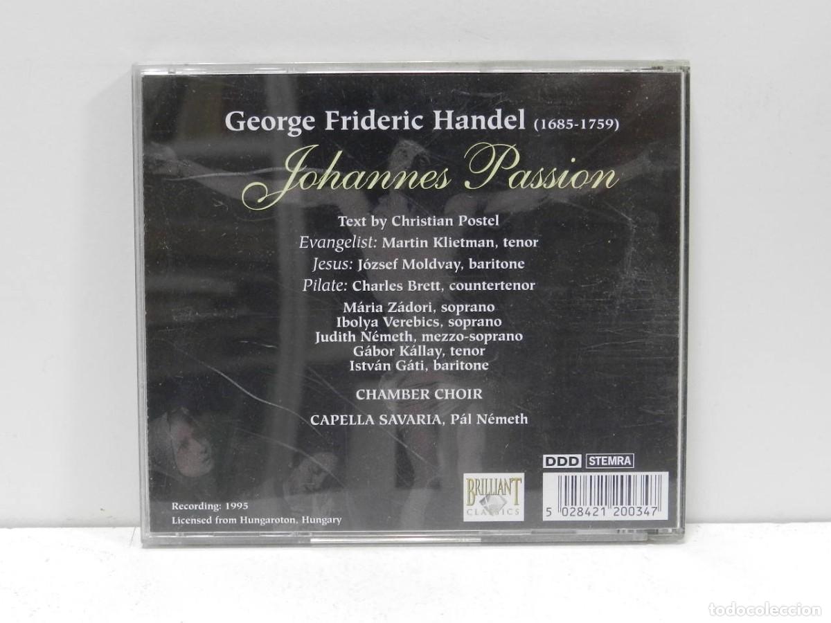 CDs de m&uacute;sica: DISCO CD. Handel &ndash; Johannes Passion. COMPACT DISC. - Foto 2