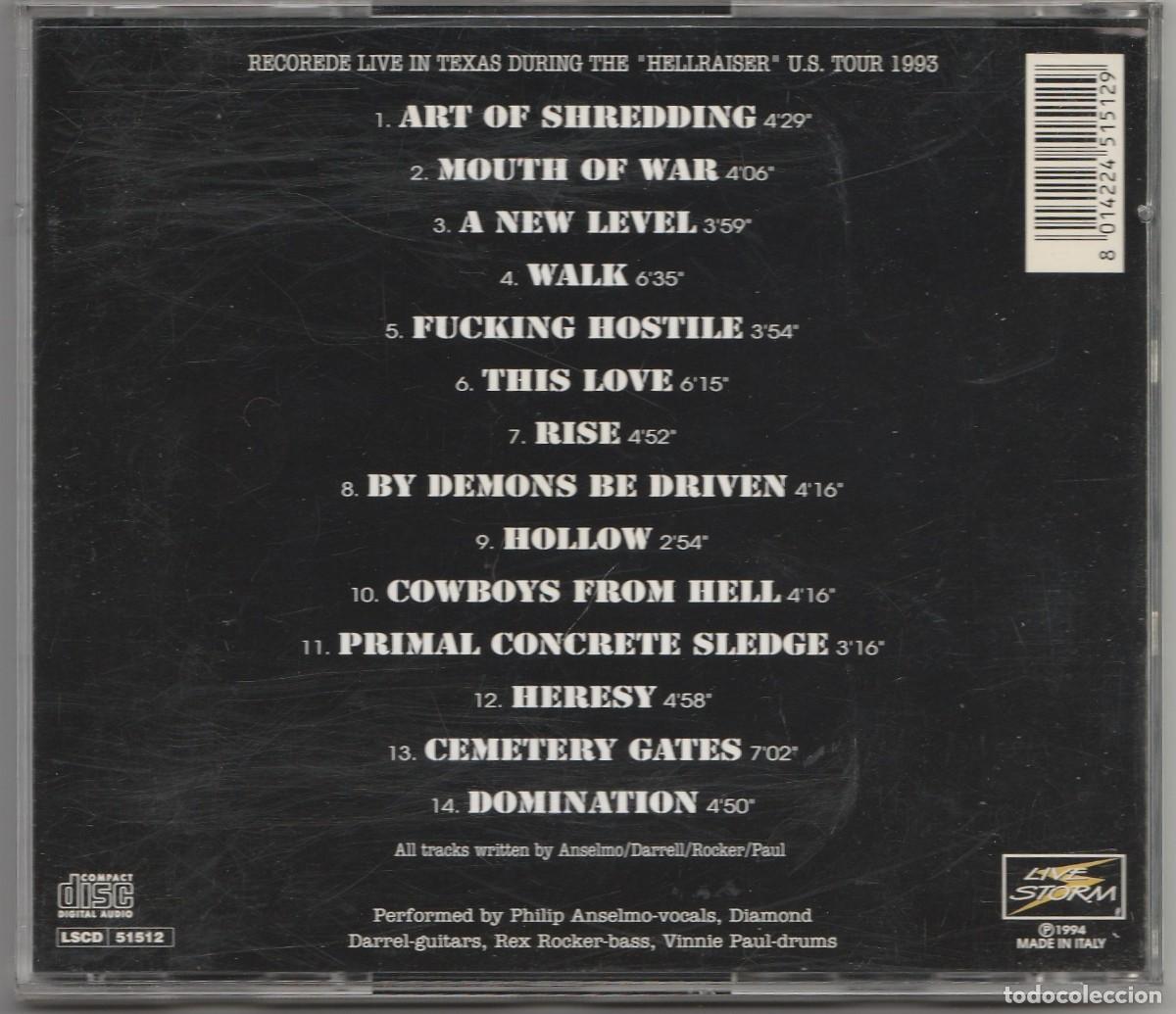 CDs de m&uacute;sica: CD PANTERA - TEXAS 1993 - CD NO OFICIAL - Foto 2
