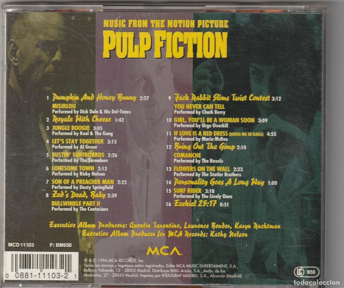 CDs de m&uacute;sica: B.S.O. PULP FICTION (CD MCA 1994) - Foto 2