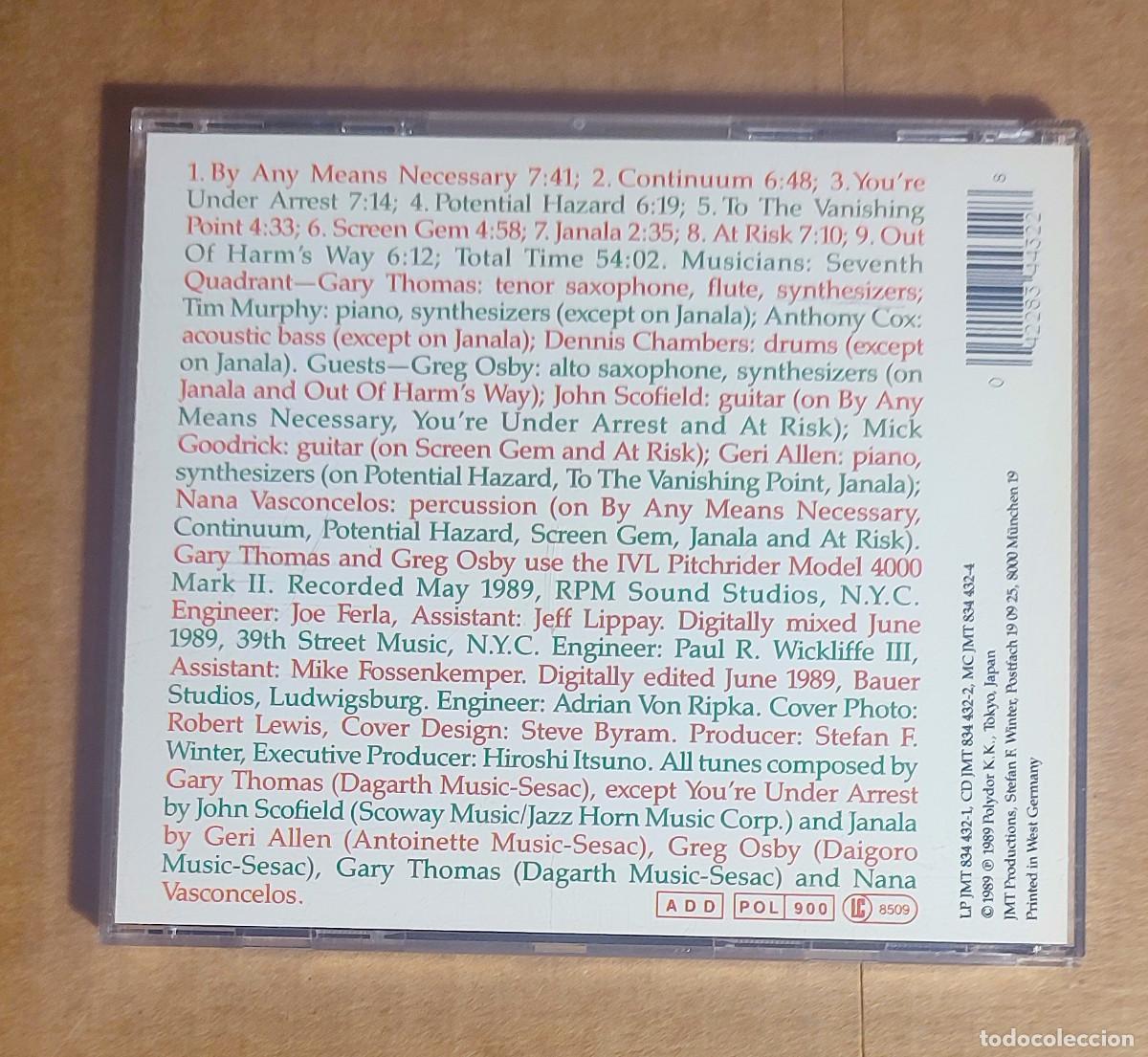 CDs de m&uacute;sica: GARY THOMAS - BY ANY MEANS NECESSARY - 1989 - Foto 3