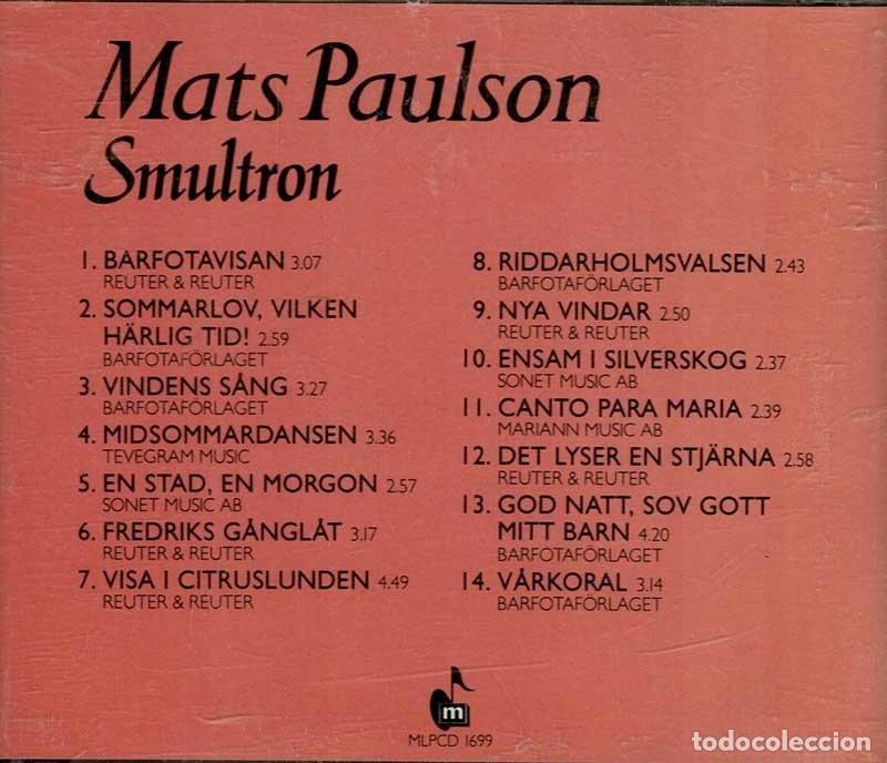 CDs de m&uacute;sica: Mats Paulson - Smultron. CD - Foto 2