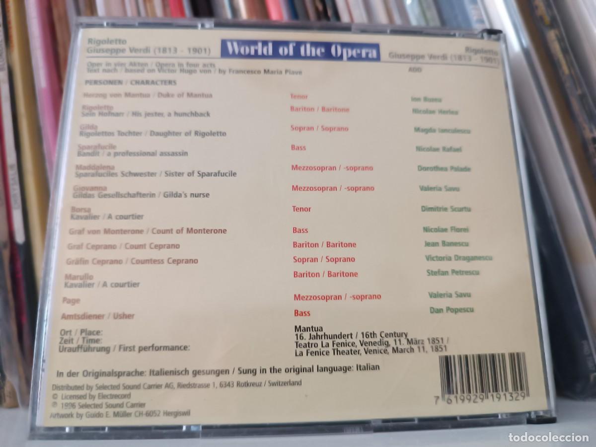 CDs de m&uacute;sica: RIGOLETTO , World the Opera - cd 1996 - Foto 2