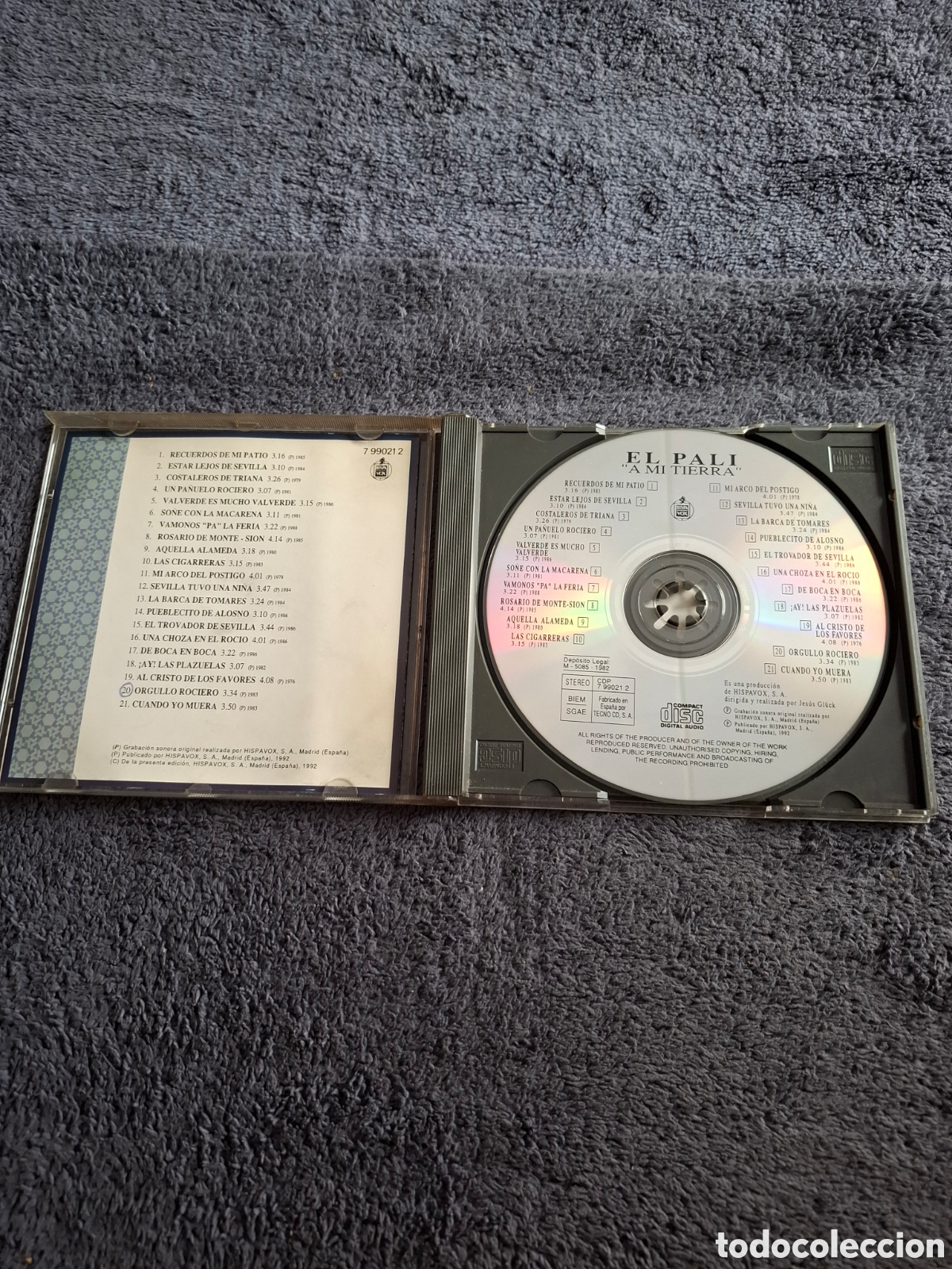 CDs de m&uacute;sica: CD55. A Mi Tierra El Pali, Hispavox 1992. - Foto 2