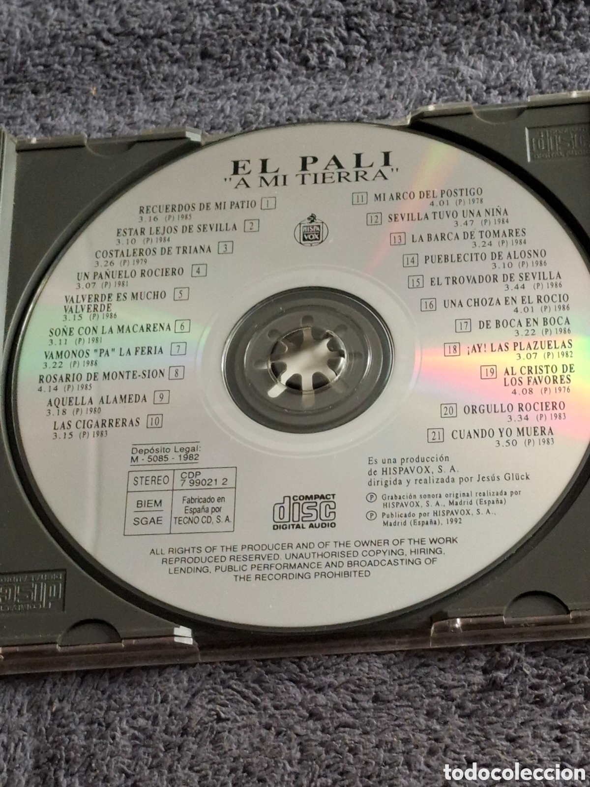 CDs de m&uacute;sica: CD55. A Mi Tierra El Pali, Hispavox 1992. - Foto 3