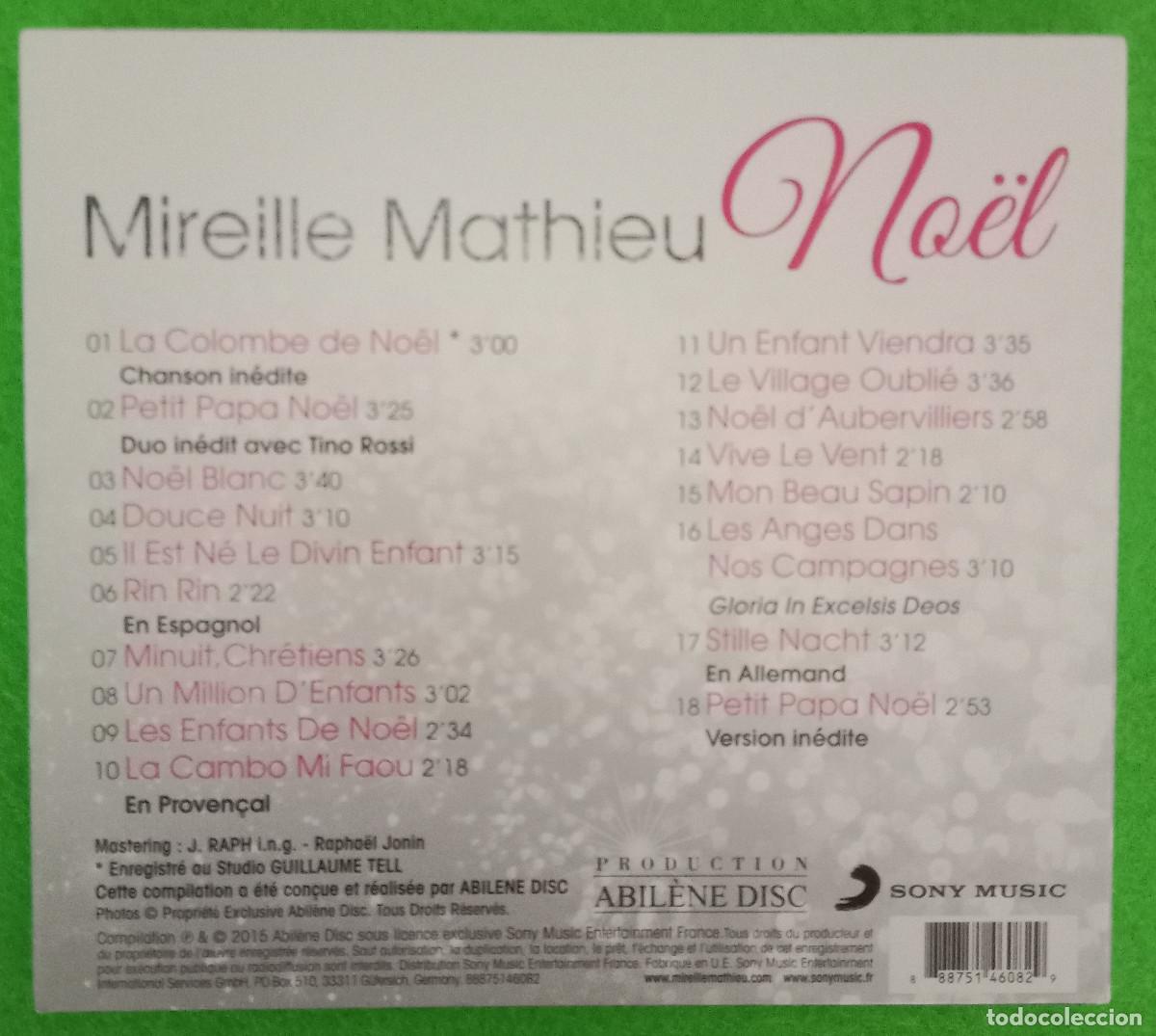 CDs de m&uacute;sica: Mireille Mathieu - No&euml;l - Edit. Sony Music. 2015 (P) - Foto 2