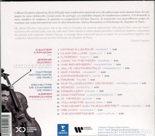 CDs de m&uacute;sica: Gautier Capu&ccedil;on &ndash; Emotions - PRECINTADO - Foto 2
