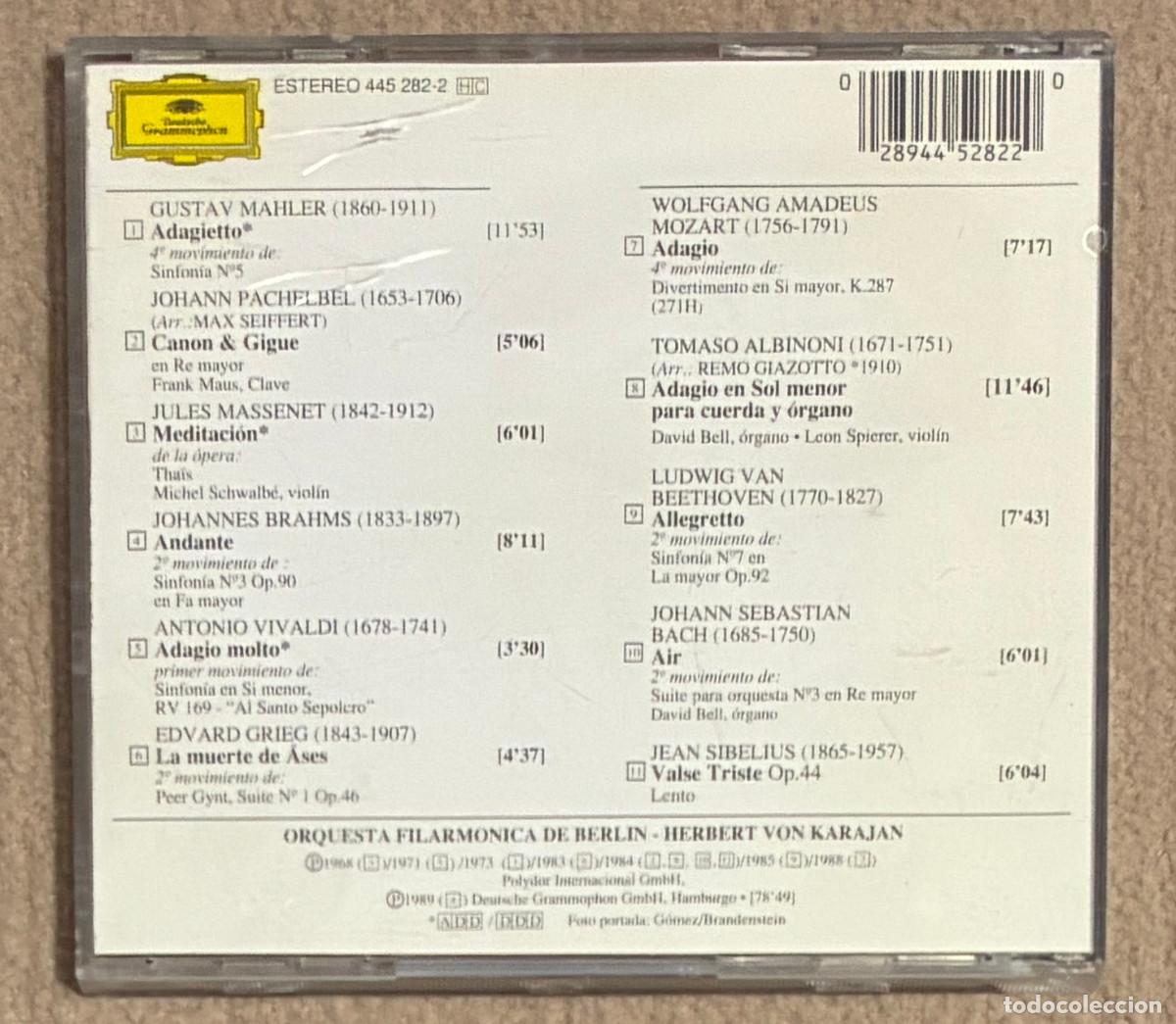 CDs de m&uacute;sica: Adagio. Karajan (0769CD) - Foto 2