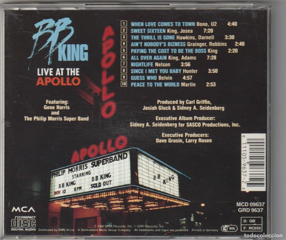 CDs de m&uacute;sica: B.B. KING - LIVE AT THE APOLLO (CD MCA) - Foto 2