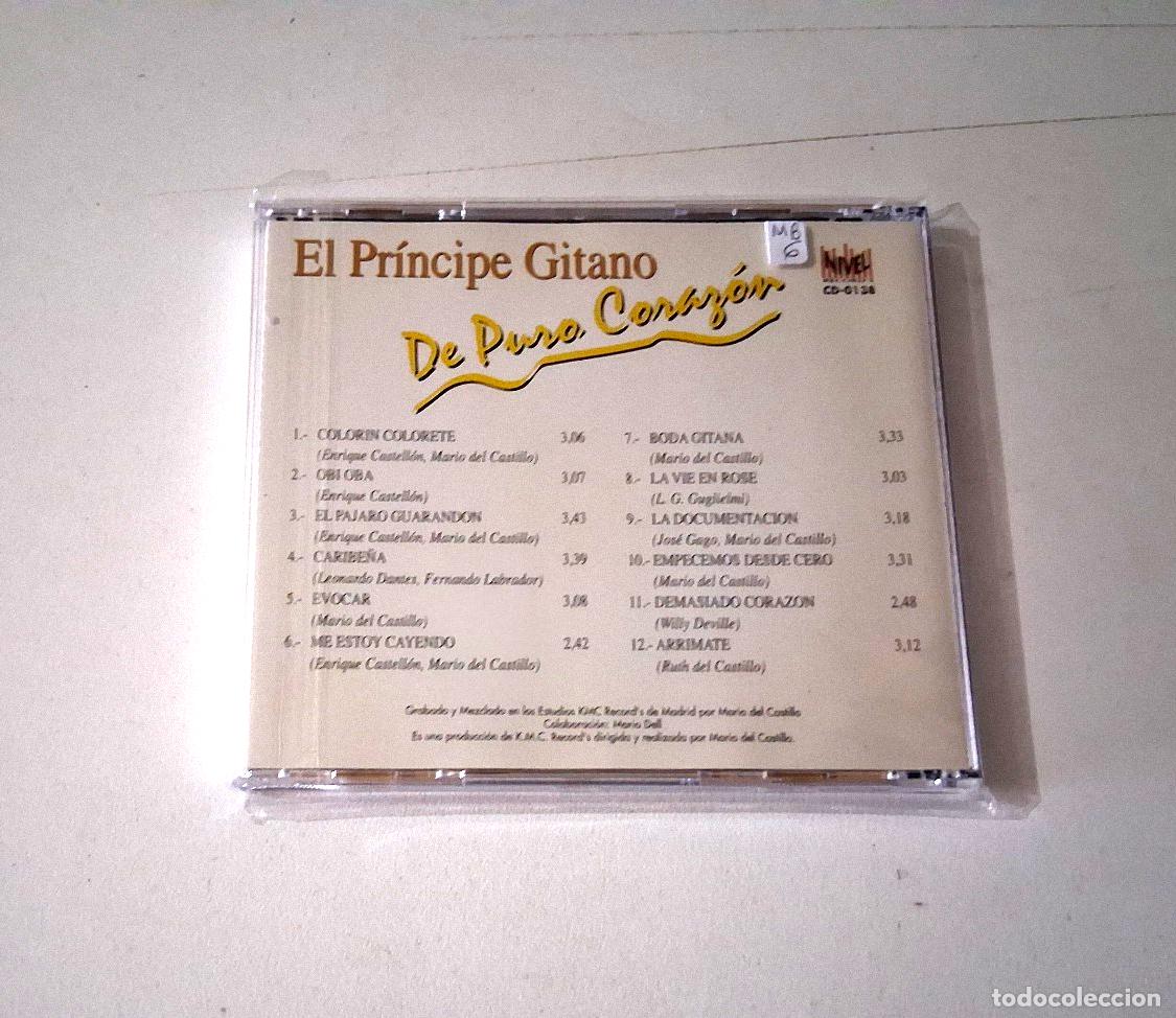 CDs de m&uacute;sica: EL PRINCIPE GITANO &rdquo;DE PURO CORAZON&rdquo; CD 12 TRACKS - Foto 2