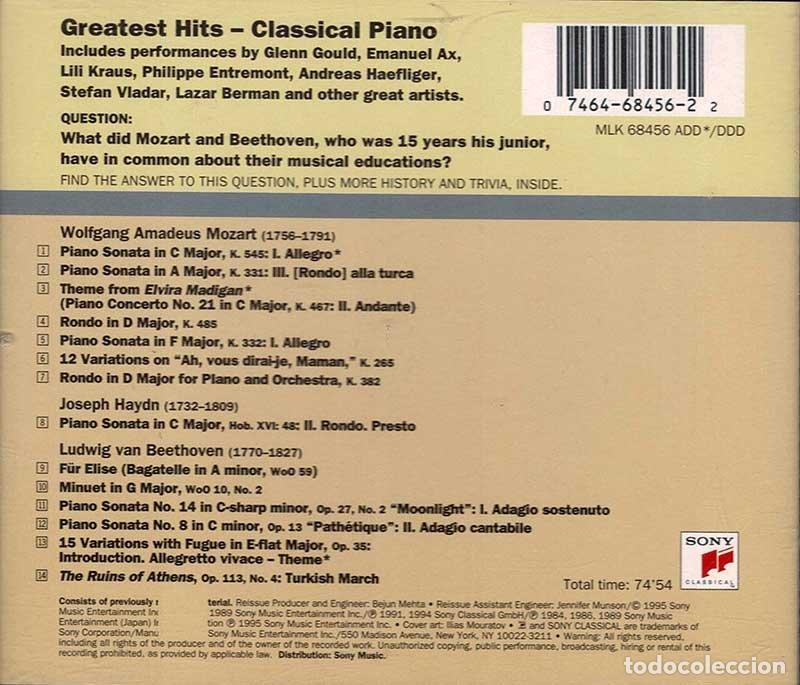 CDs de m&uacute;sica: Classical Piano. Greatest Hits. CD - Foto 2